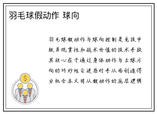 羽毛球假动作 球向